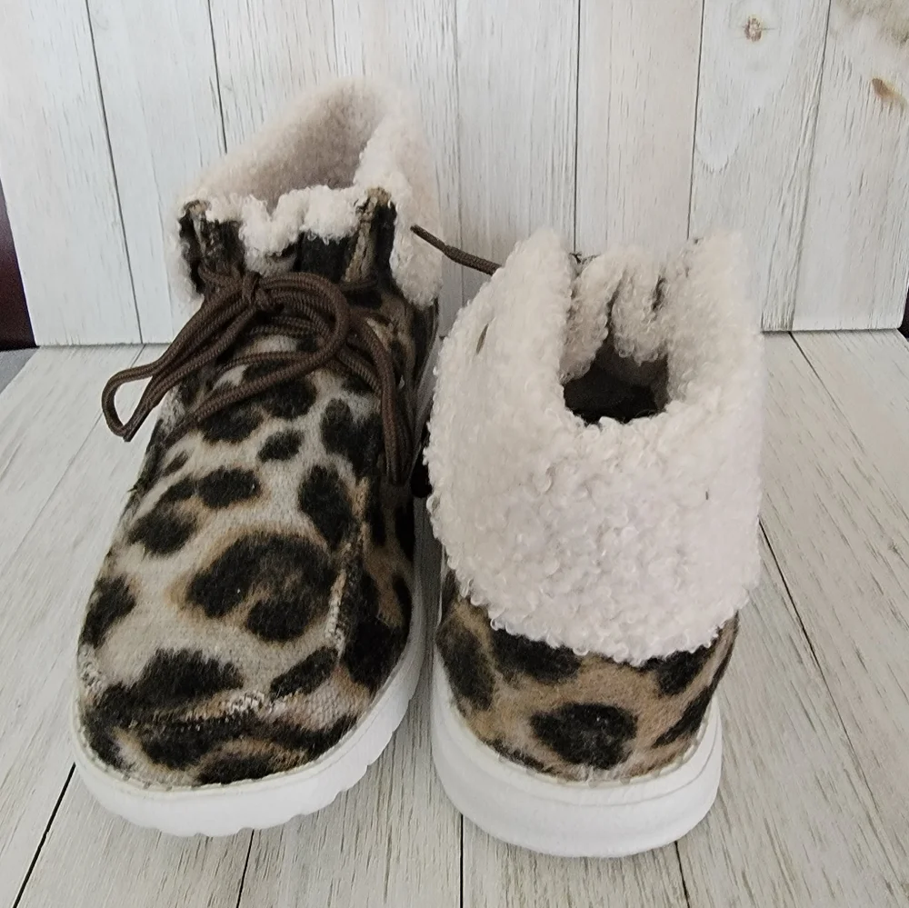 GYPSY JAZZ- ODION TAUPE LEOPARD HIGH TOP SNEAKERS - Picture 6 of 8